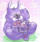 abstract_background admiring after_oviposition anal_oviposition anal_prolapse anthro anus armpit_hair balls barely_visible_genitalia bent_legs big_egg big_eyes blush blush_lines bodily_fluids body_hair bonnie_(fnaf) bow_tie bow_tie_only breath butt cum cum_on_anus cum_on_butt cum_on_egg cum_on_feet cum_on_perineum cum_on_self ears_up easter easter_egg egg exhaling expressive feet five_nights_at_freddy&#039;s fluffy foot_focus fur genital_fluids genitals glistening glistening_eyes grass hairy head_tuft holding_with_foot holidays lagomorph legs_up leporid lying male mammal meme messy moobs mostly_nude multicolored_body multicolored_fur muscular muscular_arms neck_tuft nude on_grass open_anus open_mouth outside oviposition panting paws perineum plant presenting prolapse puffy_anus purple_body purple_fur rabbit scottgames scut_tail short_tail simple_background sitting slightly_chubby slightly_chubby_anthro slightly_chubby_male smile solo spooky_dune tail tuft two_tone_body two_tone_fur