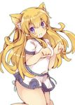  animal_ears bad_id bad_pixiv_id blonde_hair blue_eyes blush cat_ears extra_ears kemonomimi_mode long_hair mabinogi masirosu pointy_ears solo 