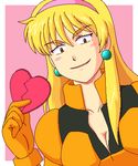  blonde_hair breasts brown_eyes cleavage gundam heart katejina_loos lowres smile victory_gundam 