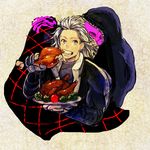  brown_eyes dorohedoro eating noi_(dorohedoro) white_hair 