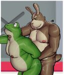 amphibian anthro barazoku duo frog hi_res humanoid hunter-husky lagomorph leporid male male/male male_penetrated male_penetrating male_penetrating_male mammal nintendo penetration peppy_hare rabbit sex slippy_toad star_fox