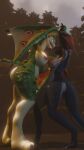 3d_(artwork) absurd_res angry anthro avian big_breasts big_butt big_vs_small black_body black_fur breasts butt capcom digital_media_(artwork) dragon duo female female/female fight flying_wyvern fur green_body green_scales hi_res huge_filesize monster_hunter mythological_creature mythological_scalie mythology nargacuga nargacuga_(furromantic) nude rath_wyvern rathian rathian_(furromantic) scales scalie strikefrommidnight