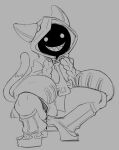 2021 animal_humanoid arc_system_works blazblue braided_hair caliginous cat_humanoid clothing crouching digital_drawing_(artwork) digital_media_(artwork) felid felid_humanoid feline feline_humanoid female female_humanoid footwear grey_background hair hands_on_legs hands_on_own_legs hands_on_own_thighs hands_on_thighs hi_res humanoid kaka_(blazblue) mammal mammal_humanoid multicolored_tail pigtails shadowed_face sharp_teeth shoes simple_background smile socks solo tail taokaka teeth twin_braids two_tone_tail