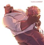 2025 5_fingers animal_humanoid anthro belly big_belly big_pecs biped bottomwear bouquet brown_body brown_fur bulge bulge_from_behind candy capybara capybara_humanoid caviid chocolate clothing collared_shirt dessert dress_shirt ear_piercing facial_hair facial_piercing fingers flower food fur goatee hair hi_res holding_object humanoid koko2unite lip_piercing looking_at_viewer looking_back male mammal mammal_humanoid maroon_clothing multicolored_body multicolored_fur musclegut muscular muscular_anthro muscular_male nipple_outline overweight overweight_anthro overweight_male pants pecs piercing plant red_flower rodent rodent_humanoid rose_(flower) shirt small_ears smile smiling_at_viewer standing topwear two_tone_body two_tone_fur white_clothing white_hair white_shirt white_topwear