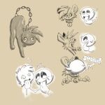 bodily_fluids boo_(mario) buckteeth chain_chomp chain_tail dizzy_eyes ghost half-closed_eyes heart_reaction heart_symbol hearts_around_head hi_res kissing mammal mario_bros markings mouse murid murine narrowed_eyes nintendo rodent saliva saliva_on_tongue saliva_string scared scared_expression scared_face sketch sketch_page sleepy_boo_(super_mario_sunshine) spirit super_mario_sunshine swirling_eyes teeth text tongue tongue_out toony toony_eyes transformation trevor-fox trevor-fox_(character) whisker_markings