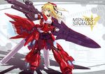  armor blonde_hair blue_eyes gun long_hair mechagirl mobile_suit_gundam pantyhose poco sinanju skirt weapon 