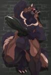 anthro arfang_ragnarok_fenrisulfr balls big_balls big_penis canid canine erection fur genitals grin hi_res knot leaning_on_wall licking male mammal mane mythological_canine mythological_creature mythology penis smile solo tongue vein veiny_knot werecanid werecanine werecreature werewolf weskers