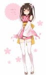  axis_powers_hetalia b-kuki black_hair blush cherry_hair_ornament cosplay detached_sleeves food-themed_hair_ornament hair_ornament japanese_clothes long_hair obi sandals sash thighhighs twintails vietnam_(hetalia) white_thighhighs zouri 