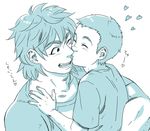  2boys kiss komatsu_(toriko) loveless516 monochorme monochrome multiple_boys pixiv_manga_sample scar short_hair toriko_(series) toriko_(toriko) yaoi 