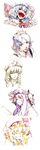  ^_^ absurdres ascot blonde_hair blue_eyes blue_hair braid closed_eyes colored_pencil_(medium) crying face fangs flandre_scarlet hat highres hong_meiling izayoi_sakuya laughing long_image maid_headdress mtmy multiple_girls open_mouth patchouli_knowledge purple_eyes purple_hair red_eyes remilia_scarlet silver_hair sketch smile star tall_image tears touhou traditional_media twin_braids 