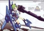  green_hair gun mechagirl poco purple_eyes short_hair weapon 