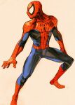  1990s_(style) 1boy 2000 bengus blue_bodysuit bodysuit capcom game_cg highres looking_to_the_side male_focus marvel marvel_vs._capcom marvel_vs._capcom_2 non-web_source red_bodysuit retro_artstyle scan silk simple_background solo spider-man spider-man_(series) spider_web spider_web_print superhero_costume two-tone_bodysuit western_comics_(style) 