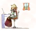  animal_ears animal_print arm_grab blonde_hair blush capelet chair child computer daruia_(sabitare) desk dress grey_dress grey_hair kemonomimi_mode mouse_(computer) mouse_ears mouse_tail multiple_girls nazrin red_eyes shirt sitting sitting_on_lap sitting_on_person skirt tail tiger_ears tiger_print toramaru_shou touhou window yellow_eyes 