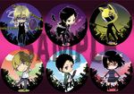  bag black_hair blonde_hair celty_sturluson city cloud clouds durarara!! glasses heiwajima_shizuo helmet hold holding kida_masaomi orihara_izaya phone ryuugamine_mikado short_hair smile sonohara_anri sturluson_celty v v_gesture wink 