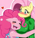  &hearts; anthro blush equine female fluttershy_(mlp) friendship_is_magic hair hasbro horse hug my_little_pony pinkie_pie_(mlp) pony smile sssonic2 