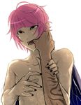  bite biting blood fangs grinpatch pink_hair short_hair tears tommyrod toriko_(series) yaoi 