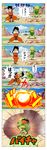  absurdres death dragon_ball dragon_ball_z explosion failure fusion fusion_dance highres parody partially_translated pointing saibaiman sakkan translation_request yamcha yamcha_pose 