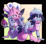 3_toes ambiguous_gender anthro bodily_fluids bristle_smeargle canid canine claws colored countershade_feet countershading digit_ring digital_media_(artwork) duo fan_character feathers feet foot_fetish foot_focus foot_in_mouth foot_lick foot_play foot_suck full-length_portrait fur generation_2_pokemon generation_4_pokemon gobanire gradient_background grey_body grey_fur hi_res jewelry kerolink licking looking_at_another male male/male mammal muscular nintendo paws pink_body pink_fur pokemon pokemon_(species) portrait purple_eyes ring saliva shaded simple_background smeargle soles solo sucking tail toe_in_mouth toe_ring toe_suck toes tongue two_tone_feet two_tone_paws weavile