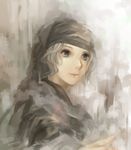  bad_id bad_pixiv_id blue_eyes closed_mouth face grey_hair hood kumoi_ichirin mgn0isi portrait short_hair sketch smile solo touhou 