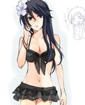  bikini bikini_top black_hair breasts cleavage durarara!! front-tie_top large_breasts long_hair swimsuit yagiri_namie 