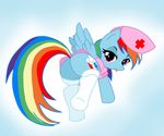  butt clothing equine female feral friendship_is_magic fur hasbro mammal my_little_pony nurse pegasus pyruvate rainbow_dash_(mlp) solo tongue tongue_out wings 