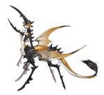  1boy animal_ears arthropod_boy arthropod_limbs artist_name bairizuomeng beetle_boy carapace centauroid chest_spike chimera dragon_wings exoskeleton extra_legs fluffy_tail from_side full_body gold_skin highres long_tail male_focus monster_boy original short_hair simple_background solo spines spots stag_beetle standing tail taur white_background wings 