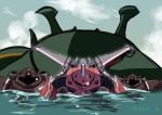  claws glowing glowing_eye gogg gundam gundam_gquuuuuux gundam_seed gundam_seed_freedom mecha mecha_focus mobile_suit no_humans ocean one-eyed red_eyes robot science_fiction soezy submarine watercraft z&#039;gok_(seed) zeon 