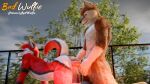 3d_(artwork) 5_fingers anal anthro anthro_on_anthro balls biped black_claws black_nose blender_(artwork) blender_cycles brown_body brown_fur butt canid canine canis claws cloud cloudy_sky digital_media_(artwork) digitigrade domestic_dog duo fingers fluffy fur genitals gloves_(marking) hair hi_res humanoid_genitalia humanoid_penis invalid_tag male male/male male_anthro mammal markings nude park pawpads paws penile penis plant realistic red_(red_wulfie) red_body red_fur red_wulfie sex sky tail tree watermark whiskers white_body white_fur white_whiskers wolf