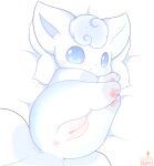 alolan_form alolan_vulpix anus bed blue_eyes blush cakebufu canid canine female feral furniture generation_7_pokemon genitals hi_res humanoid_genitalia humanoid_genitalia_on_feral humanoid_pussy humanoid_pussy_on_feral mammal nintendo pillow pokemon pokemon_(species) pussy regional_form_(pokemon) solo tail white_body white_ears white_tail