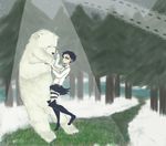  bear dancing highres pixiv_manga_sample resized shingeki_no_kyojin snow tears tree what 