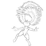 angel anthro aura fan_character feathered_wings feathers fur hi_res hooves horn hoshi_kodomo hybrid kira_(angel)_(hoshikodomo) long_tail male sketch tail waddling_head wide_hips wings