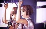  bad_id bad_pixiv_id brown_eyes brown_hair cellphone copyright_request eko-des-co face multiple_girls necktie phone school_uniform short_hair 