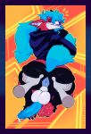 ambiguous_gender anthro backsack balls big_butt butt canid canine clothing disembodied_hand duo fox genitals holding_tail hoodie looking_back male male/ambiguous mammal orange_background penis perineum presenting presenting_hindquarters rear_view simple_background sinisterheaven spread_butt spreading submissive submissive_anthro submissive_male tail thick_thighs tongue tongue_out topwear