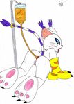  anal beer beverage digimon enema gatomon solo unknown_artist 