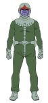 1boy belt bodysuit clenched_hands denim_(gundam) full_body gloves green_bodysuit green_gloves green_shoes gundam gundam_gquuuuuux helmet highres looking_at_viewer male_focus mecha_pilot_suit official_art shoes simple_background solo standing transparent_background 
