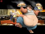  burger cheeseburger feline food gillpanda lion male mammal morbidly_obese overweight solo 