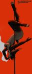 absurd_res anthro breasts canid canine cigarette collar dancing female fennec_fox fox fur grey_body grey_fur hi_res mammal pole pole_dancing solo spiked_collar spikes true_fox wybe wybeborne