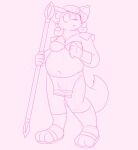 anthro bottomwear canid canine clothing cosplay crossover crossover_cosplay female fox humanoid loincloth mammal melody_amaranth overweight overweight_female solo super_lesbian_animal_rpg thefoxxhole