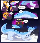 2024 absurd_res ambiguous_gender anthro anthro_to_feral avian beak bear biped_to_quadruped bird black_markings blue_body blue_eyes blue_fur blue_markings bodily_fluids boop cheek_tuft chillet collar comic cross-eyed dialogue digital_drawing_(artwork) digital_media_(artwork) dipstick_ears donnykatt_(koooldawg) drooling duo ear_markings english_text facial_tuft feral fur giant_panda glowing glowing_eyes half-closed_eyes heterochromia hi_res hypnosis hypnotic_eyes long_body male mammal markings mind_control multicolored_ears mustelid narrowed_eyes nude open_mouth orange_body orange_fur pal_(species) palworld pocketpair quadruped ringed_eyes saliva smile solo species_transformation speech_bubble text transformation transformation_sequence tuft wolferion