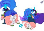 2_toes 3_toes anal anal_penetration anthro ball_slap balls beard blue_beard blue_body blue_facial_hair blue_fur bottomless chest_tuft choncc_(lol) claws clothed clothing disc_jockey dragon duo ear_piercing electronics eyewear facial_hair feet fellatio fennephilim_fox foreskin fur genitals glasses green_claws hair headphones hi_res hoodie jacket jacket_only kneeling male male/male mammal mythological_creature mythological_scalie mythology nipple_piercing nipples oral penetration penile penis piercing pink_body pink_fur purple_hair rodent round_glasses scalie sciurid scratch_(lol) sex sitting slap spread_legs spreading toes tongue tongue_out topwear topwear_only tree_squirrel tuft