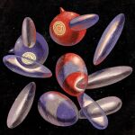  alternate_color beak black_background blue_skin colored_skin cracked_skin disembodied_head full_body grey_skin highres no_humans official_alternate_color pebble1250 pokemon pokemon_(creature) porygon-z red_skin see-through_body shiny_pokemon yellow_eyes 