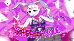 16:9 2025 against_surface anthro armwear bdsm black_clothing black_leotard bondage bound clothing deco_27_(producer) english_text fur green_eyes hi_res legwear leotard looking_at_viewer male mammal murid murine necktie pie_cut_eyes pink_armwear pink_clothing pink_inner_ear pink_necktie rabbit_hole_(deco_27) rat reggie_(whygena) restraints rodent smile solo stockings text white_body white_fur whygena widescreen