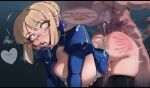  1boy 1girl ahegao ahoge artoria_pendragon_(fate) ass bad_anatomy black_thighhighs blue_skirt bouncing_breasts breasts clothed_sex cum cum_in_pussy cum_on_body cum_on_hair cumdrip deitysexual doggystyle english_text facial fate/stay_night fate_(series) finger_to_mouth huge_ass huge_breasts large_breasts motion_blur motion_lines nipples one_breast_out open_mouth plap saber_(fate) self-upload sexual_harassment simple_background skirt slap_mark slapping speech_bubble steam steaming_body sweat teeth thighhighs tongue tongue_out 