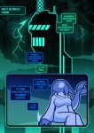 2025 absurd_res annaliese_(rem_phase) anthro big_breasts breasts cetacean clothed clothed_anthro clothed_female clothing comic dialogue dolphin electricity english_text female fin head_tail hi_res lightning male mammal marine oceanic_dolphin orca purple_body raining rem_phase sitting solo speech_bubble tail tail_fin text toothed_whale
