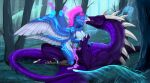 abdominal_bulge anthro anthro_on_feral anthro_penetrated areola avian beak bestiality big_breasts bird blue_areola blue_cum bodily_fluids breasts claws colored_cum corvid corvus_(genus) cowgirl_position crow cum cum_in_vagina cum_inside cum_on_own_wings cum_on_self cum_on_wings digital_media_(artwork) dragon duo eyes_closed feathers female female_on_feral female_penetrated feral feral_penetrating feral_penetrating_anthro forest forest_sex from_front_position genital_fluids genitals glowing glowing_abdominal_bulge glowing_cum glowing_hair glowing_markings glowing_tongue grey_horn hair hand_holding hi_res horn interspecies intimate ishiru kaenrae_obscuro_(valdusaetherius) kiss_on_lips kissing large_wings leaking_cum long_tail lying male male/female male_penetrating male_penetrating_female mammal markings mythological_creature mythological_scalie mythology nipples nude on_another on_back on_bottom on_top oscine passerine penetration penile plague_worldshield_(plagueworldshield) plant purple_body purple_cum purple_scales purple_tongue quadruped scales scalie sex silver_horns size_difference tail teeth tongue tree unusual_bodily_fluids unusual_cum unusual_genital_fluids vaginal vaginal_penetration wings