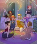  6+girls absurdres aisha_(winx_club) animal aqua_eyes aqua_shirt asian asymmetrical_hair bare_shoulders bed black_eyes black_hair black_pants black_shirt blonde_hair bloom_(winx_club) blue_overalls blunt_bangs board_game bracelet brown_eyes brown_hair buttons car carduelis carrot closed_mouth crossed_legs cup dark-skinned_female dark_skin double_bun dress eating fireworks flora_(winx_club) floral_print forehead frilled_dress frilled_shirt frilled_sleeves frills full_body gloves green_eyes green_shirt green_socks hair_between_eyes hair_bun hair_ornament hair_ribbon hairband hairclip hand_on_own_cheek hand_on_own_face happy highres holding holding_carrot indoors jewelry kiko_(winx_club) kneehighs kneeling knees_up lipstick long_dress long_hair long_sleeves looking_at_object lying magic makeup midriff motor_vehicle mug multicolored_hair multiple_girls musa_(winx_club) night nightstand on_bed on_stomach open_mouth orange_dress orange_hair orange_hairband overalls pants pink_dress pink_hair pink_lips pixie_cut playing_games pleated_dress pointy_nose puffy_long_sleeves puffy_sleeves purple_pants rabbit red_eyes red_lips red_sports_bra ribbon shirt shirt_under_dress short_dress short_hair short_sleeves signature single_hair_bun sitting smile socks sports_bra stella_(winx_club) strapless strapless_dress streaked_hair striped_clothes striped_shirt t-shirt tecna_(winx_club) teeth turtleneck turtleneck_dress turtleneck_shirt two-tone_hair two-tone_shirt updo upper_teeth_only upturned_eyes very_dark_skin very_long_hair wavy_hair white_gloves white_shirt winx_club 
