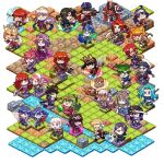  6+boys 6+girls animal_ears armor arrow_(projectile) ash_(fire_emblem) axe ayra_(fire_emblem) battle_axe bird black_hair black_knight_(fire_emblem) blonde_hair blue_eyes blue_hair book bow_(weapon) brown_hair cape cat_ears cat_girl cherche_(fire_emblem) chibi chibi_only chrom_(fire_emblem) circle cordelia_(fire_emblem) cow_ears cow_girl eikthyrnir_(fire_emblem) facial_mark female_robin_(fire_emblem) fiora_(fire_emblem) fire_emblem fire_emblem:_genealogy_of_the_holy_war fire_emblem:_mystery_of_the_emblem fire_emblem:_path_of_radiance fire_emblem:_radiant_dawn fire_emblem:_the_sacred_stones fire_emblem:_three_houses fire_emblem_awakening fire_emblem_fates fire_emblem_heroes forehead_mark fox_ears fox_girl full_armor green_eyes green_hair hakuramen hand_on_hilt headband hector_(fire_emblem) highres hinoka_(fire_emblem) holding holding_book holding_bow_(weapon) holding_polearm holding_sword holding_weapon horns hraesvelgr_(fire_emblem) hrid_(fire_emblem) ike_(fire_emblem) leila_(fire_emblem) lethe_(fire_emblem) lon&#039;qu_(fire_emblem) long_hair lucina_(fire_emblem) lyn_(fire_emblem) lyon_(fire_emblem) marisa_(fire_emblem) mia_(fire_emblem) micaiah_(fire_emblem) minerva_(fire_emblem) multiple_boys multiple_girls nephenee_(fire_emblem) orange_hair owain_(fire_emblem) pink_hair planted planted_sword polearm ponytail purple_eyes purple_hair red_eyes red_hair selkie_(fire_emblem) shamir_nevrand shield short_hair soren_(fire_emblem) sword tail tharja_(fire_emblem) tiara tiki_(adult)_(fire_emblem) tiki_(fire_emblem) twintails weapon white_hair 