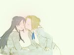  akiyama_mio closed_eyes imminent_kiss k-on! kiss long_hair multiple_girls short_hair tainaka_ritsu tamagogogo uniform yuri 