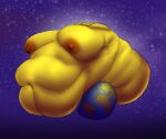 anthro belly big_belly big_breasts big_butt breasts butt female hi_res huge_belly huge_breasts huge_butt hyper hyper_belly hyper_breasts hyper_butt immobile macro mario_and_luigi_(series) mario_bros morbidly_obese morbidly_obese_anthro nintendo nipples obese obese_anthro orb overweight overweight_anthro planet solo space starlow weight_gain wobblinggut