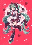 1girl aqua_hair asymmetrical_legwear black_shoes blouse cute_x_subculture_hatsune_miku_design_contest detached_sleeves emo_fashion fake_horns fashion flat_chest frilled_hairband frills gothic_punk hairband hashtag-only_commentary hatsune_miku high_heels highres horns leg_warmers lolita_hairband long_hair looking_at_viewer low-braided_long_hair low-tied_long_hair mary_janes mismatched_legwear name_tag necktie norikkonori one_eye_closed plaid_clothes plaid_skirt red_hairband red_necktie red_skirt shirt shoes skirt sleeveless sleeveless_shirt solo tongue tongue_out twintails underbust vocaloid white_shirt 